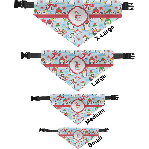 Christmas Penguins Pet Bandana Sizes
