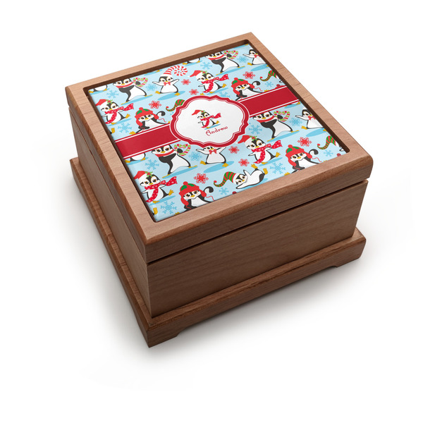 Custom Christmas Penguins Pet Urn w/ Name or Text