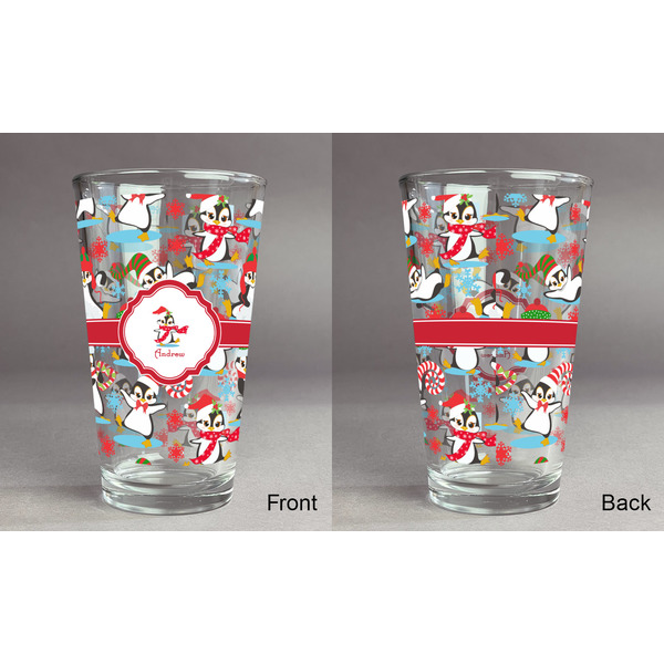 Christmas Penguins Pint Glass - Full Fill w Transparency - Approval