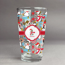 Christmas Penguins Pint Glass - Full Print (Personalized)
