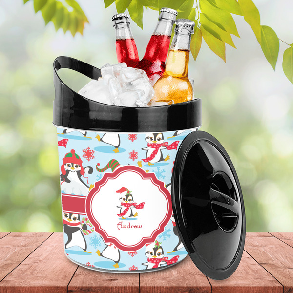 Christmas Penguins Plastic Ice Bucket - LIFESTYLE