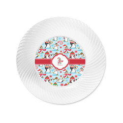 Christmas Penguins Plastic Party Appetizer & Dessert Plates - 6" (Personalized)