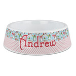 Christmas Penguins Plastic Dog Bowl - Large (Personalized)