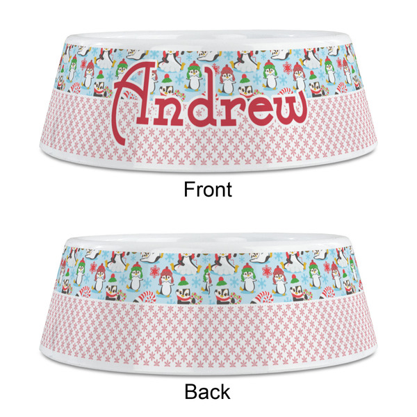 Christmas Penguins Plastic Pet Bowls - Medium - APPROVAL