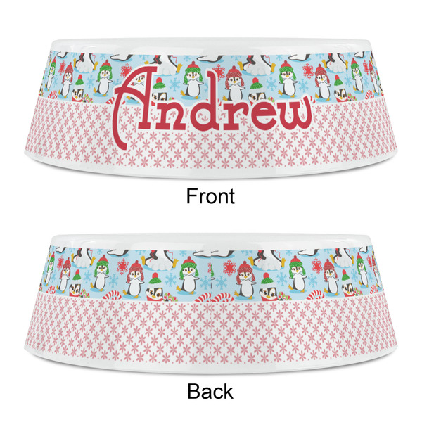 Christmas Penguins Plastic Pet Bowls - Small - APPROVAL