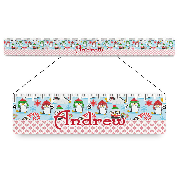 Custom Christmas Penguins Plastic Ruler - 12" (Personalized)