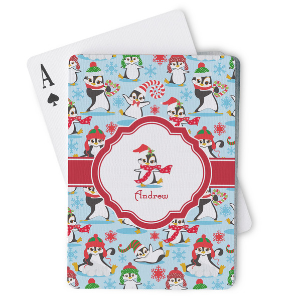 Custom Christmas Penguins Playing Cards (Personalized)