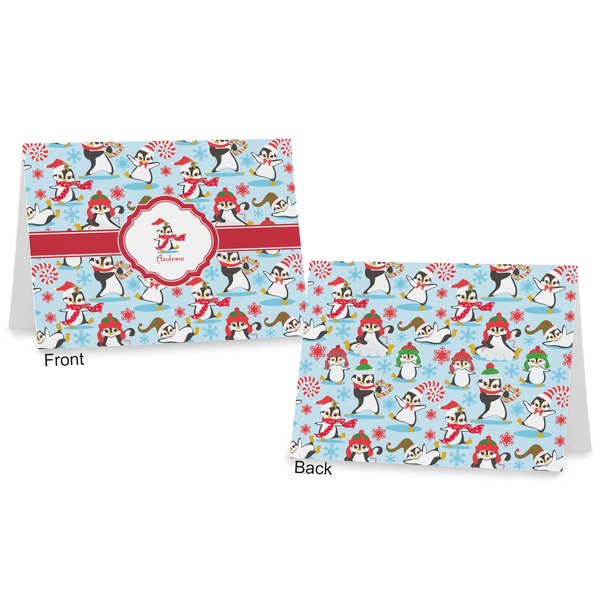 Christmas Penguins Postcard - Front and Back