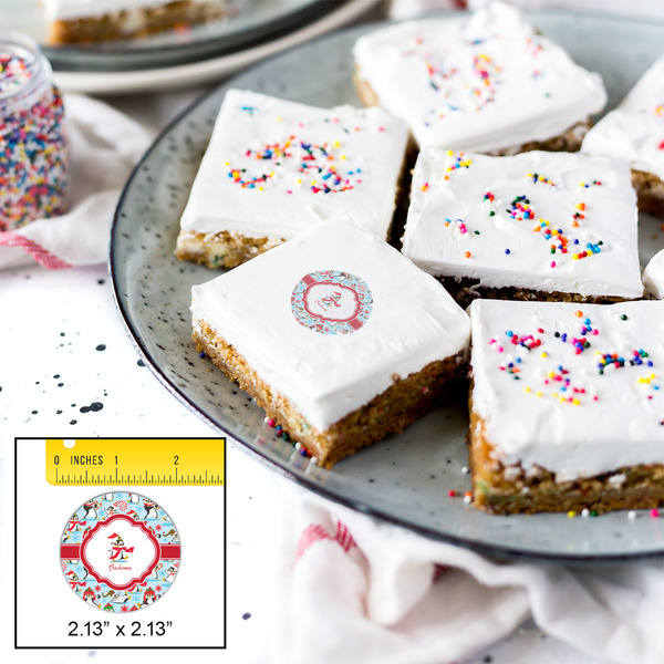 Christmas Penguins Printed Icing Circle - Small - In Context