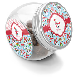 Christmas Penguins Puppy Treat Jar (Personalized)
