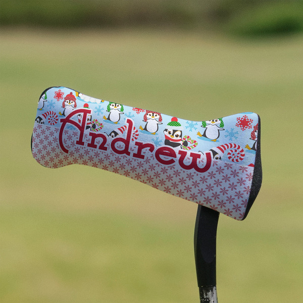 Christmas Penguins Putter Cover - On Putter