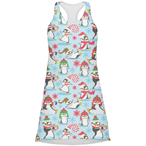 Custom Christmas Penguins Racerback Dress - X Large