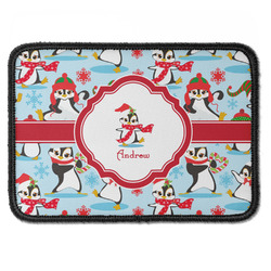 Christmas Penguins Iron On Rectangle Patch w/ Name or Text