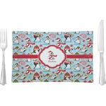Christmas Penguins Glass Rectangular Lunch / Dinner Plate (Personalized)