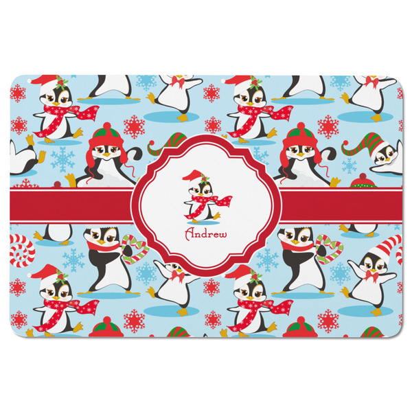 Christmas Penguins Rectangular Fridge Magnet - FRONT