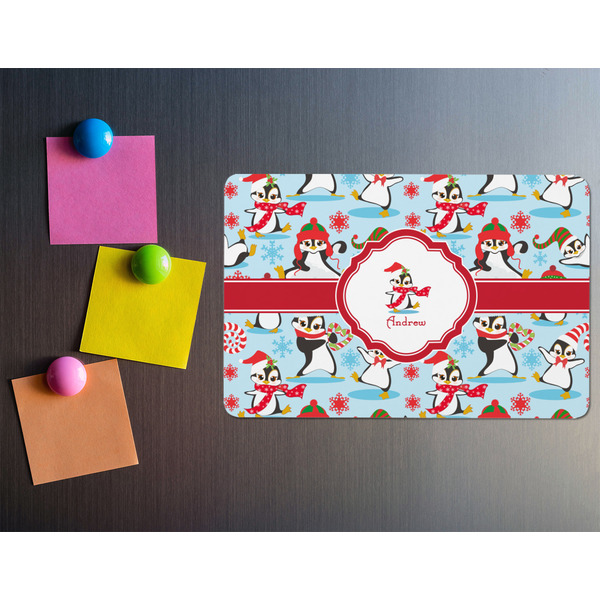 Christmas Penguins Rectangular Fridge Magnet - LIFESTYLE