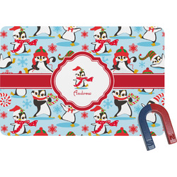 Christmas Penguins Rectangular Fridge Magnet (Personalized)