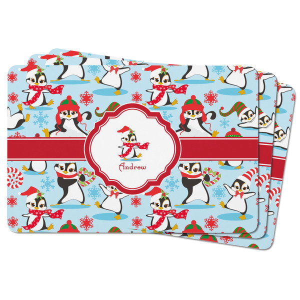 Christmas Penguins Rectangular Fridge Magnet - THREE