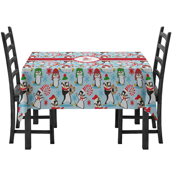 Custom Christmas Penguins Tablecloth (Personalized)