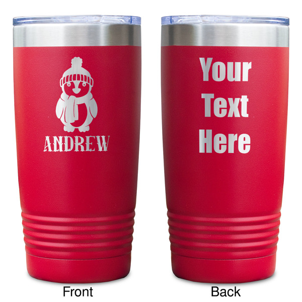 Christmas Penguins Red Polar Camel Tumbler - 20oz - Double Sided - Approval