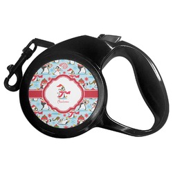 Christmas Penguins Retractable Dog Leash - Small (Personalized)
