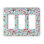 Christmas Penguins Rocker Style Light Switch Cover - Three Switch