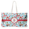 Christmas Penguins Large Rope Tote Bag - Front View
