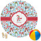 Christmas Penguins Round Beach Towel (Personalized)