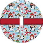 Christmas Penguins Round Light Switch Cover