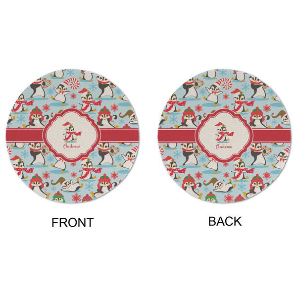 Christmas Penguins Round Linen Placemats - APPROVAL (double sided)
