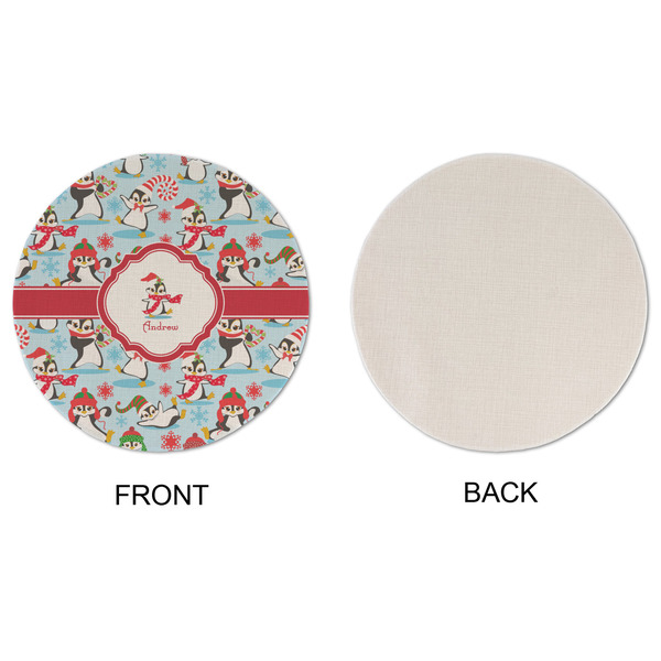 Christmas Penguins Round Linen Placemats - APPROVAL (single sided)
