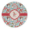 Christmas Penguins Round Linen Placemats - FRONT (Single Sided)