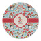 Christmas Penguins Round Linen Placemat (Personalized)