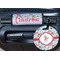 Christmas Penguins Round Luggage Tag & Handle Wrap - In Context