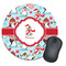 Christmas Penguins Round Mouse Pad