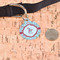 Christmas Penguins Round Pet ID Tag - Large - In Context