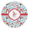Christmas Penguins Round Stone Trivet - Front View