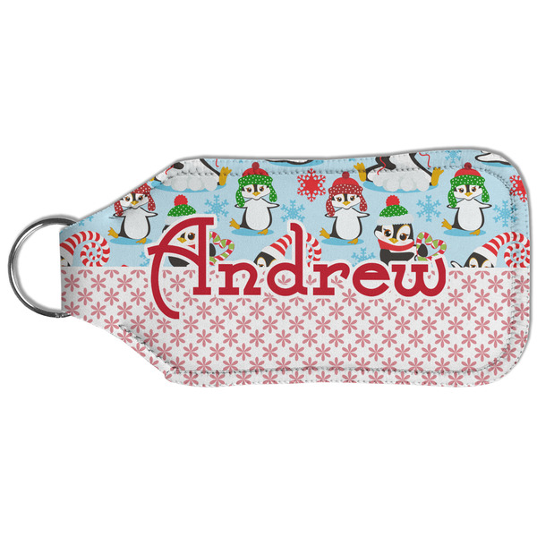 Christmas Penguins Sanitizer Holder Keychain - Large (Back)