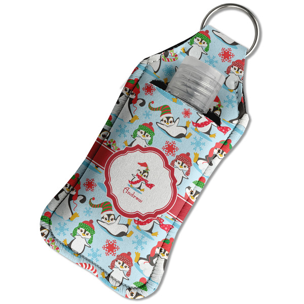 Christmas Penguins Sanitizer Holder Keychain - Large in Case