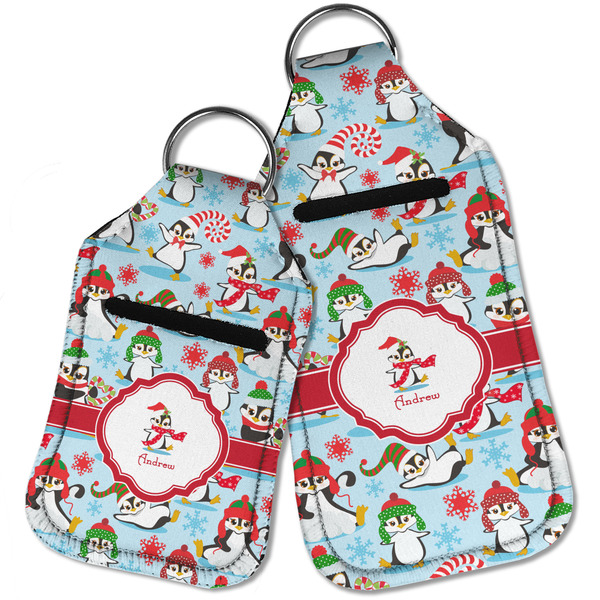 Christmas Penguins Sanitizer Holder Keychain - Parent Main