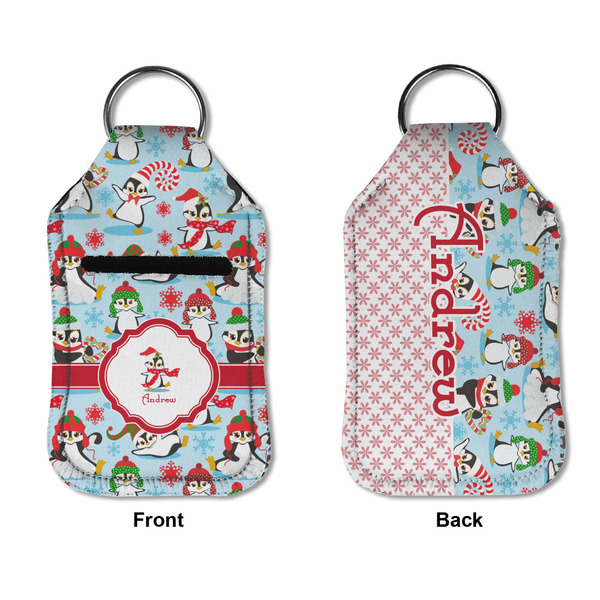 Christmas Penguins Sanitizer Holder Keychain - Small APPROVAL (Flat)