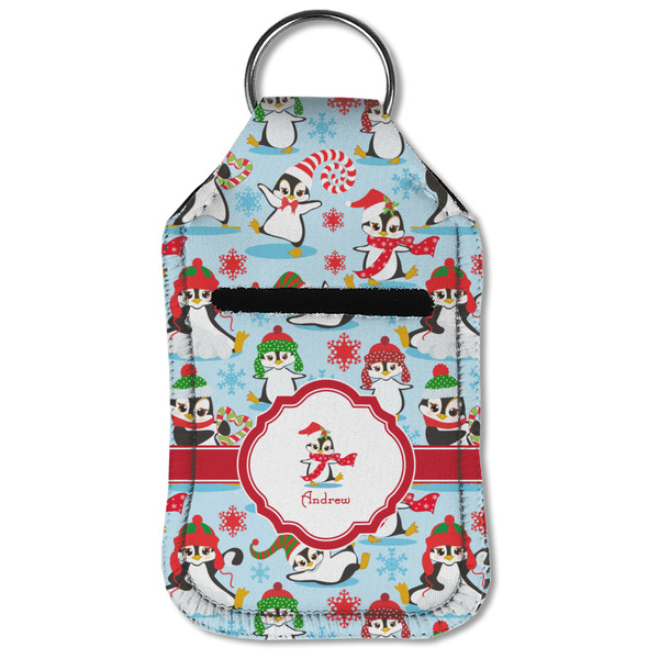 Christmas Penguins Sanitizer Holder Keychain - Small (Front Flat)