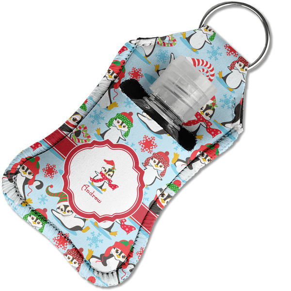 Christmas Penguins Sanitizer Holder Keychain - Small in Case
