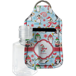 Christmas Penguins Hand Sanitizer & Keychain Holder - Small (Personalized)