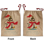Christmas Penguins Santa Sack - Front & Back (Personalized)