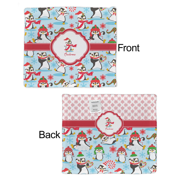 Christmas Penguins Security Blanket - Front & Back View