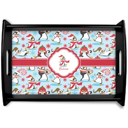 Christmas Penguins Wooden Tray (Personalized)