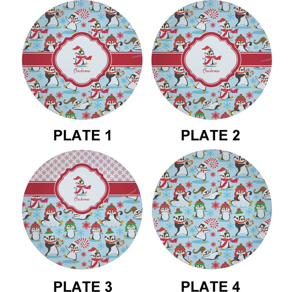 Christmas Penguins Set of Appetizer / Dessert Plates (Approval)