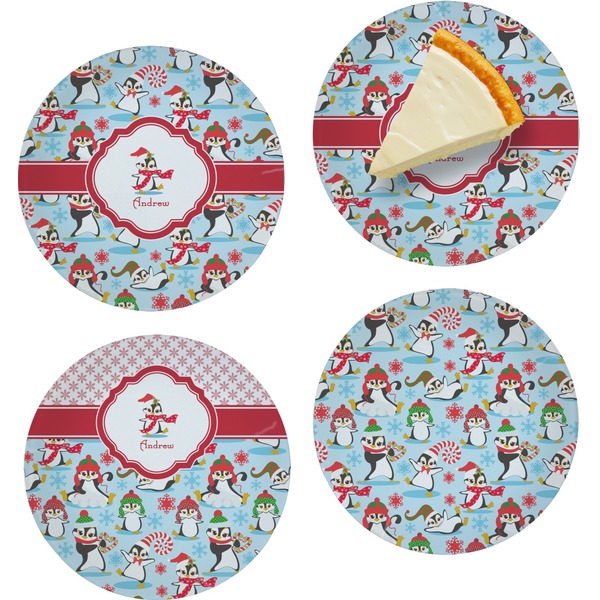 Christmas Penguins Set of Appetizer / Dessert Plates