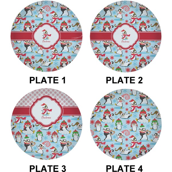 Christmas Penguins Set of Lunch / Dinner Plates (Approval)